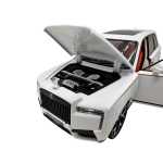 Macheta Rolls Royce Cullinan alb 1:24 replica metal lumini si sunete usi capota si portbagaj deschise - imagine 15
