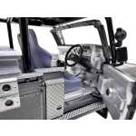 Macheta Land Rover Defender gri off road 1:24 replica metal lumini si sunete usi capota deschise - imagine 3