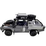 Macheta Land Rover Defender gri off road 1:24 replica metal lumini si sunete usi capota deschise - imagine 13