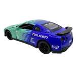 Macheta Nissan GT-R R35 verde albastru Falken 1:32 replica metal lumini si sunete usi capota si portbagaj deschise - imagine 4