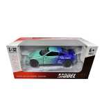 Macheta Nissan GT-R R35 verde albastru Falken 1:32 replica metal lumini si sunete usi capota si portbagaj deschise - imagine 9