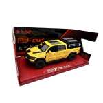 Macheta Dodge RAM Mammoth 1000 Hennessey galben1:32 replica metal lumini si sunete usi capota si portbagaj deschise