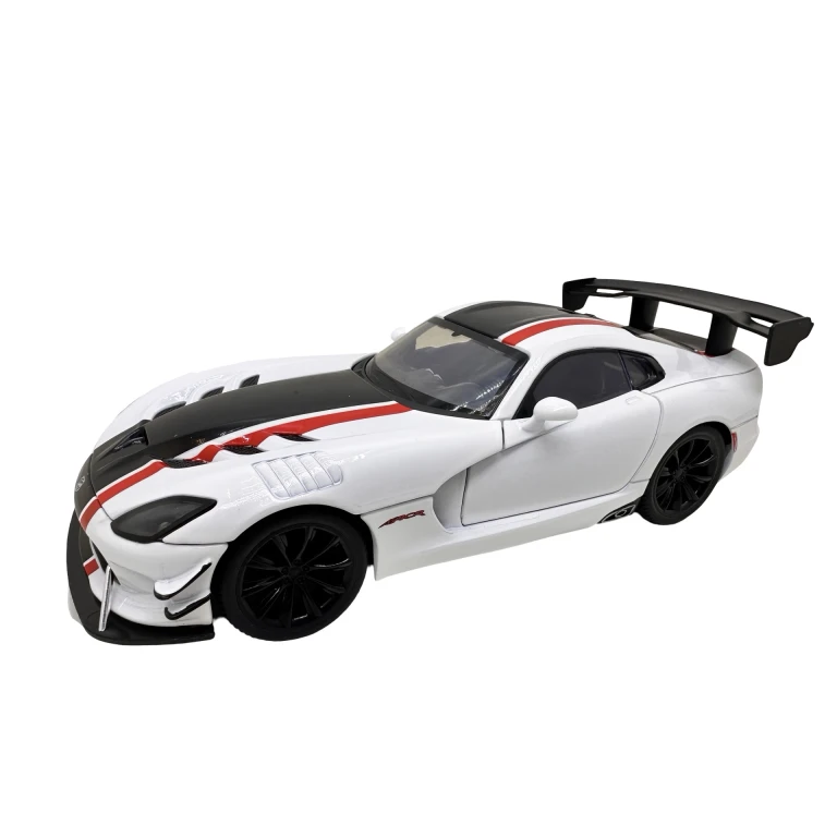 Macheta Dodge Viper ACR alb 1:24 replica metal lumini si sunete usi capota si portbagaj deschise