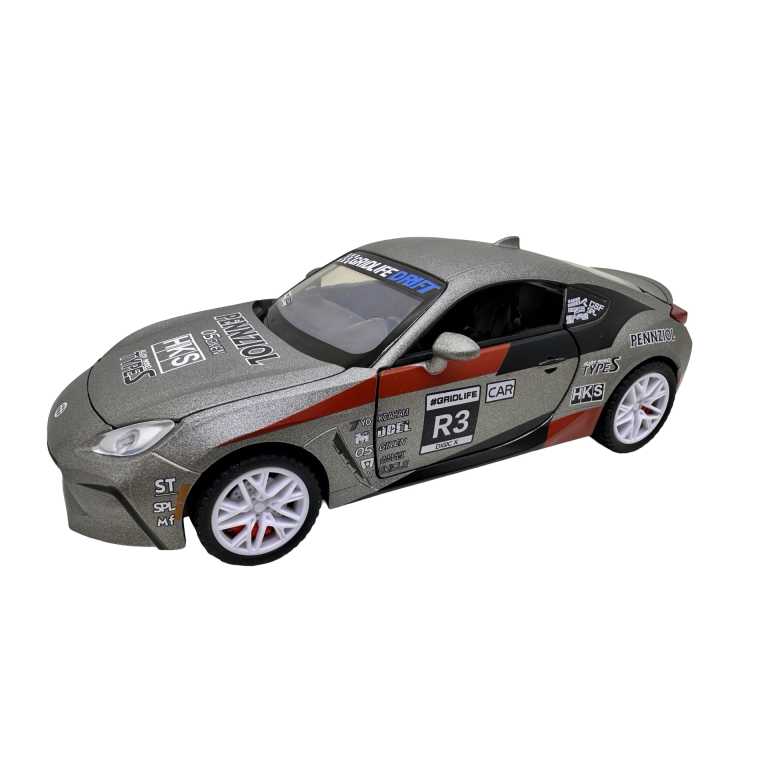 Macheta Toyota 86 gri 1:32 replica metal lumini si sunete usi capota portbagaj deschise