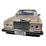 Macheta Rolls Royce Silver Spur auriu 1994 1:32 replica metal usi capota si portbagaj deschise lumini si sunet - imagine 10