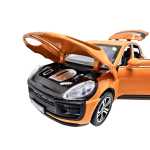 Macheta Porsche Macan Turbo portocaliu 1:32 replica metal lumini si sunete usi capota si portbagaj deschise - imagine 4
