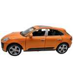 Macheta Porsche Macan Turbo portocaliu 1:32 replica metal lumini si sunete usi capota si portbagaj deschise - imagine 10