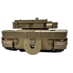Macheta Tanc militar Leopard 2A6 1:32 replica metal lumini sunete turela rotativa scoate fum si sistem de tragere cu arc