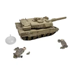 Macheta Tanc militar Leopard 2A6 1:32 replica metal lumini sunete turela rotativa scoate fum si sistem de tragere cu arc - imagine 3