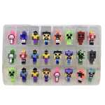 Set figurine tip breloc Minecraft 24 buc colectie personaje joc pixelated pentru copii