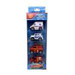 Set 4 masini metal interventie ambulanta politie pompieri pull back metal