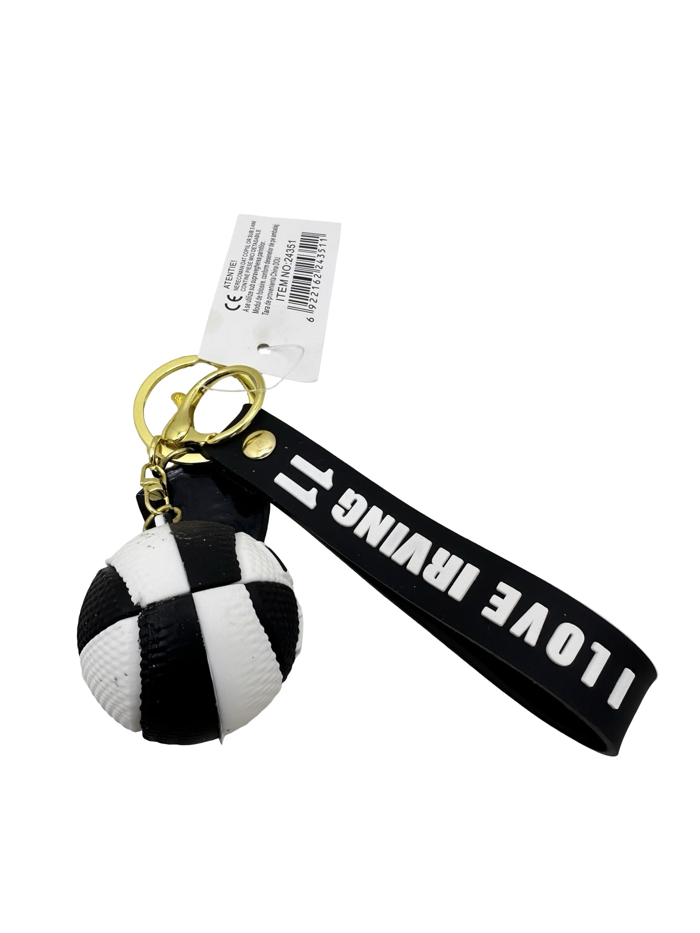 479 Breloc minge baschet cu bratara silicon Love Irving 11 accesoriu chei sport