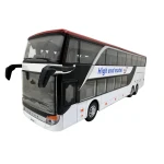 Macheta metal Autobuz Setra alb etajat 1:32 model autocar turistic cu usi si compartimente deschise sunet si lumini
