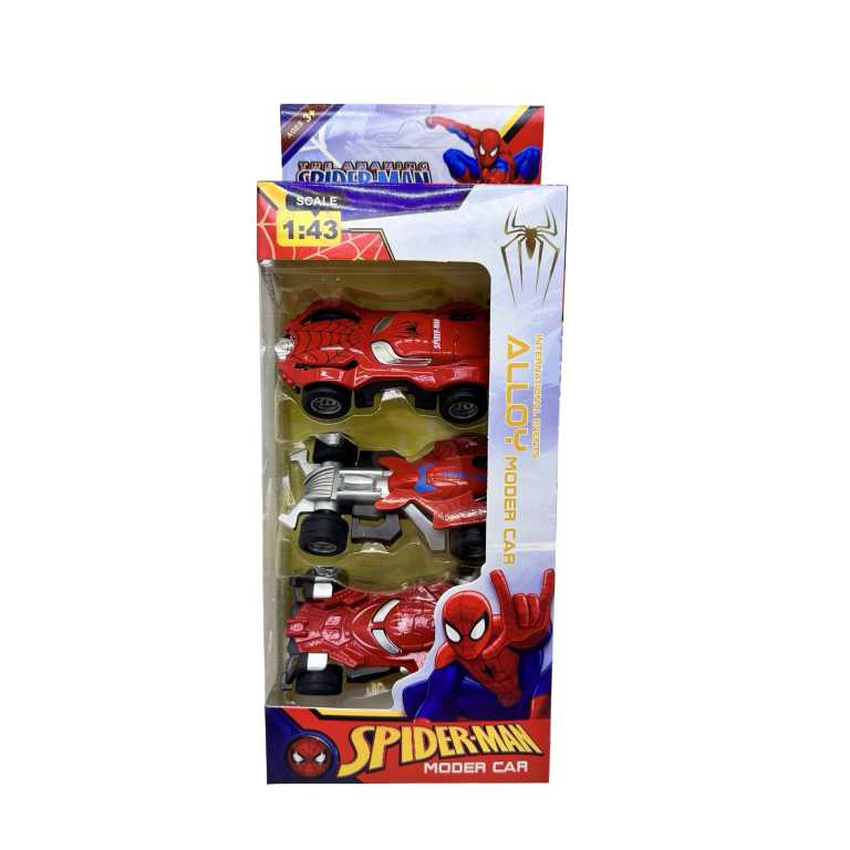 Set masini Spiderman 3 buc 1:34 masini din metal super erou pentru copii
