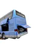 Macheta metal Autobuz Setra albastru etajat 1:32 model autocar turistic cu usi si compartimente deschise sunet si lumini - imagine 4