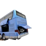 Macheta metal Autobuz Setra albastru etajat 1:32 model autocar turistic cu usi si compartimente deschise sunet si lumini - imagine 4