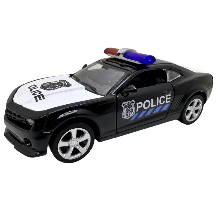 Macheta Ford Mustang politie 1:32 replica metal lumini si sunete usi capota si portbagaj deschise