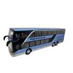 Macheta metal Autobuz Setra albastru etajat 1:32 model autocar turistic cu usi si compartimente deschise sunet si lumini - imagine 11