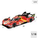 Macheta metal BBURAGO FERRARI 24h Le Mans 499P 3.0L TURBO la scara 1/18 - imagine 2