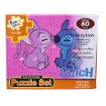 Puzzle copii Stitch 60 piese joc educativ 28x20 cm