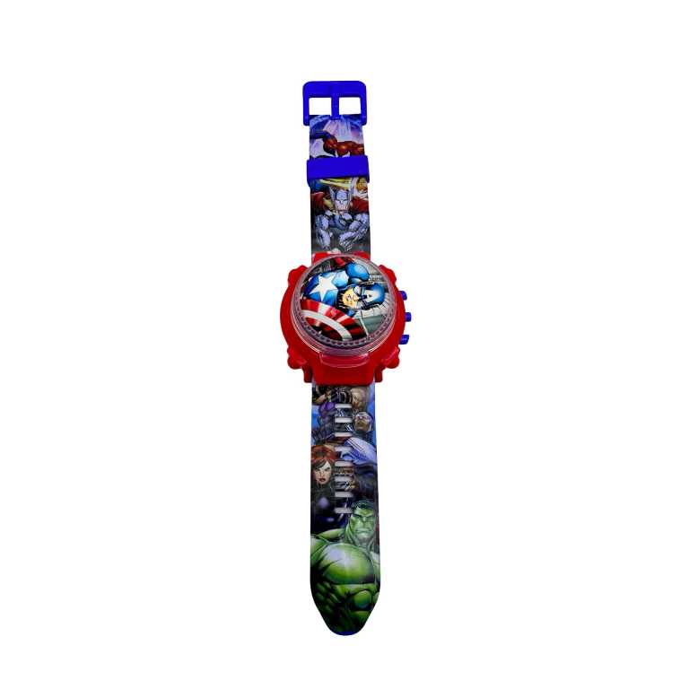Ceas copii Avengers Captain America electronic cu proiector imagini capac rotitor lumini 3 ani