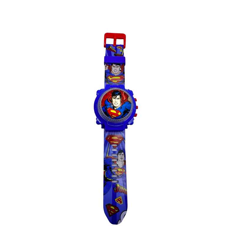 Ceas copii Avengers Superman electronic cu proiector imagini capac rotitor lumini 3 ani