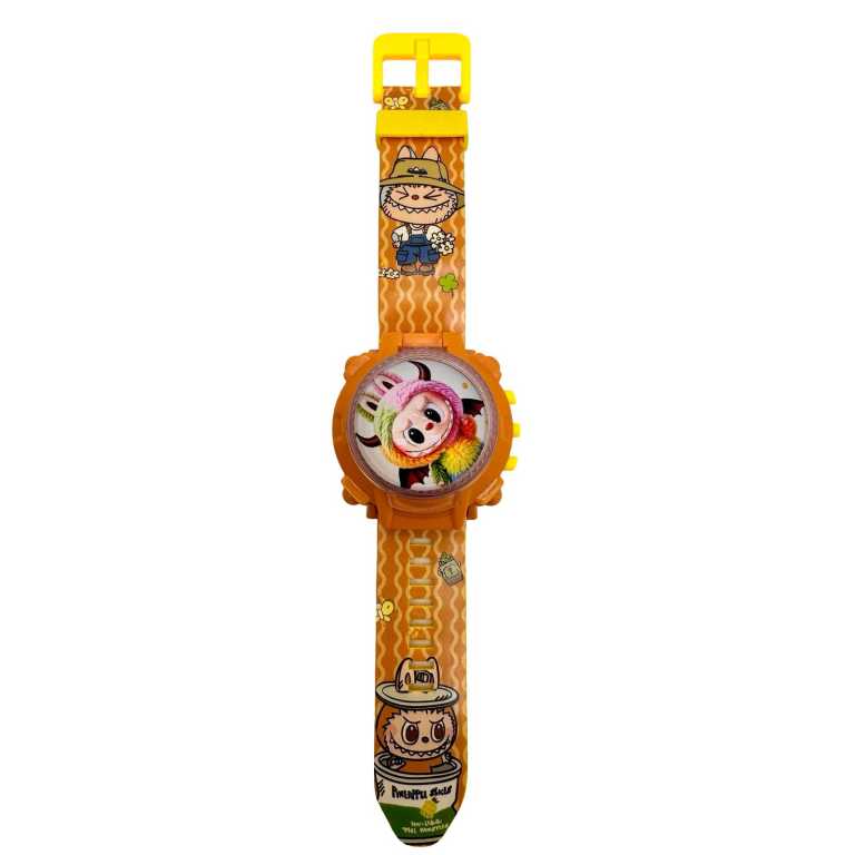 Ceas copii electronic Labubu cu capac rotitor model desene animate curea reglabila