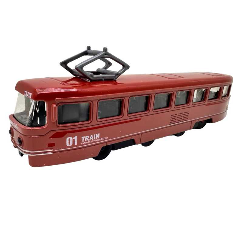 Macheta tramvai maro metal jucarie die-cast 20 cm usi deschise