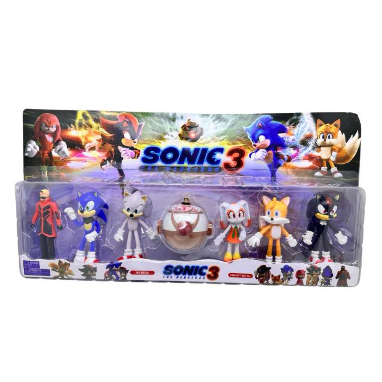 Set figurine Sonic 3 personaje jucarii colectie Sonic Tails Shadow 7 piese