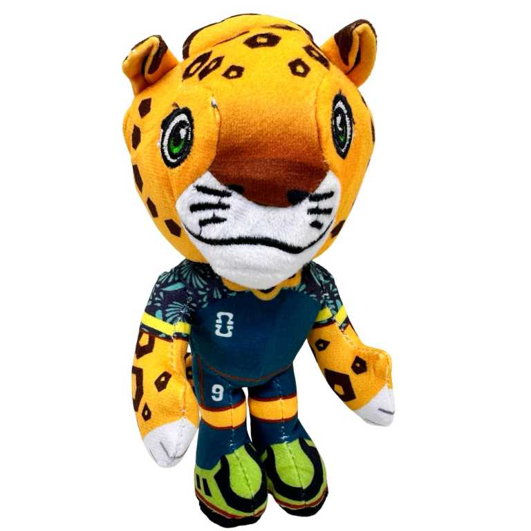 Breloc plus mascota leopard fotbal jucarie de agatat pentru copii 20cm