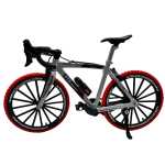 Macheta bicicleta sport din metal roti si pedale mobile model cursiera - imagine 4