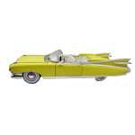Macheta Cadillac Eldorado Cabrio galben 1:24 replica metal lumini si sunete usi capota portbagaj deschise - imagine 7