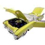 Macheta Cadillac Eldorado Cabrio galben 1:24 replica metal lumini si sunete usi capota portbagaj deschise - imagine 15