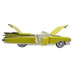 Macheta Cadillac Eldorado Cabrio galben 1:24 replica metal lumini si sunete usi capota portbagaj deschise - imagine 13