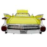 Macheta Cadillac Eldorado Cabrio galben 1:24 replica metal lumini si sunete usi capota portbagaj deschise - imagine 17