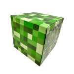 Set cuburi magnetice tip Minecraft 100 piese cutie verde cu figurine