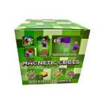 Set cuburi magnetice tip Minecraft Creeper 100 piese cutie verde cu figurine - imagine 5