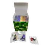 Set cuburi magnetice tip Minecraft Creeper 100 piese cutie verde cu figurine - imagine 4