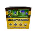 Set cuburi magnetice tip Minecraft 100 piese cutie albina cu figurine - imagine 2