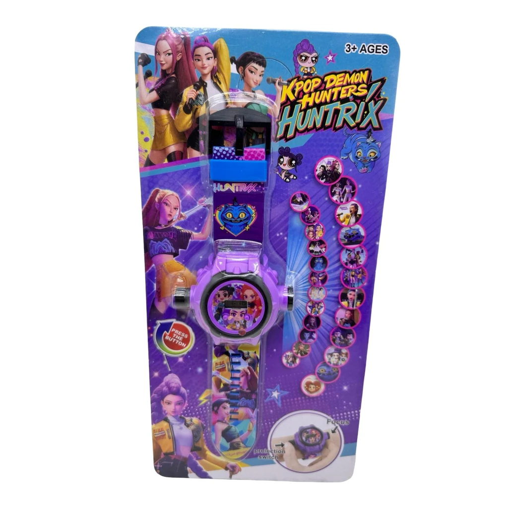 Ceas copii cu proiector Kpop Demon Hunters Huntrix ceas digital proiectie imagini 24 modele 3 ani+