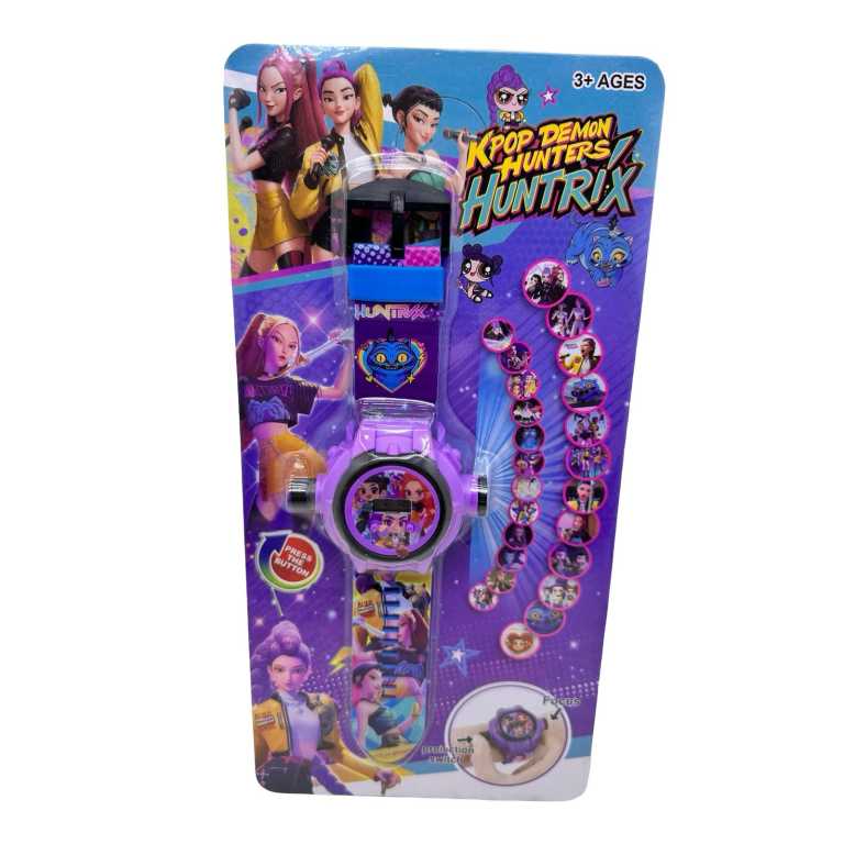 Ceas copii cu proiector Kpop Demon Hunters Huntrix ceas digital proiectie imagini 24 modele 3 ani+