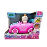 Masinuta interactiva roz cu telefon si sunete Telephone Car jucarie educativa copii 18 luni+ - imagine 3