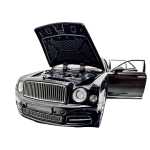 Macheta Bentley Mulsanne negru 1:24 replica metal lumini si sunete usi capota portbagaj deschise - imagine 8