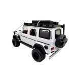 Macheta Mercedes G class alb 4x4 scara 1:32 off road usi capota deschise sunete si lumini - imagine 7