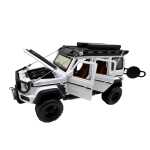 Macheta Mercedes G class alb 4x4 scara 1:32 off road usi capota deschise sunete si lumini - imagine 9