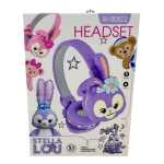 Casti wireless roz Bluetooth cu urechi iepuras lumini LED microfon si MP3 - imagine 2