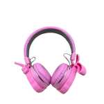Casti wireless roz Bluetooth cu urechi iepuras lumini LED microfon si MP3 - imagine 5