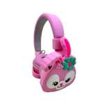 Casti wireless roz Bluetooth cu urechi iepuras lumini LED microfon si MP3 - imagine 6