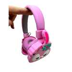 Casti wireless roz Bluetooth cu urechi iepuras lumini LED microfon si MP3 - imagine 9