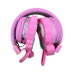 Casti wireless roz Bluetooth cu urechi iepuras lumini LED microfon si MP3 - imagine 10